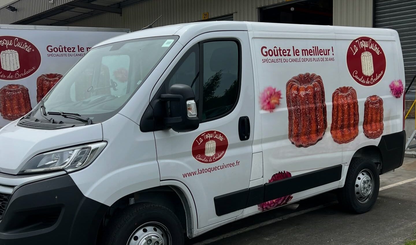 marquage flocage automobile utilitaire bordeaux kontrast La Toque cuivré semi covering