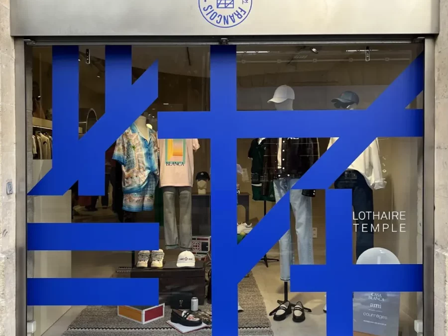 vitrophanie vitrine stickers commerce lothaire temple Bordeaux mangeol françois